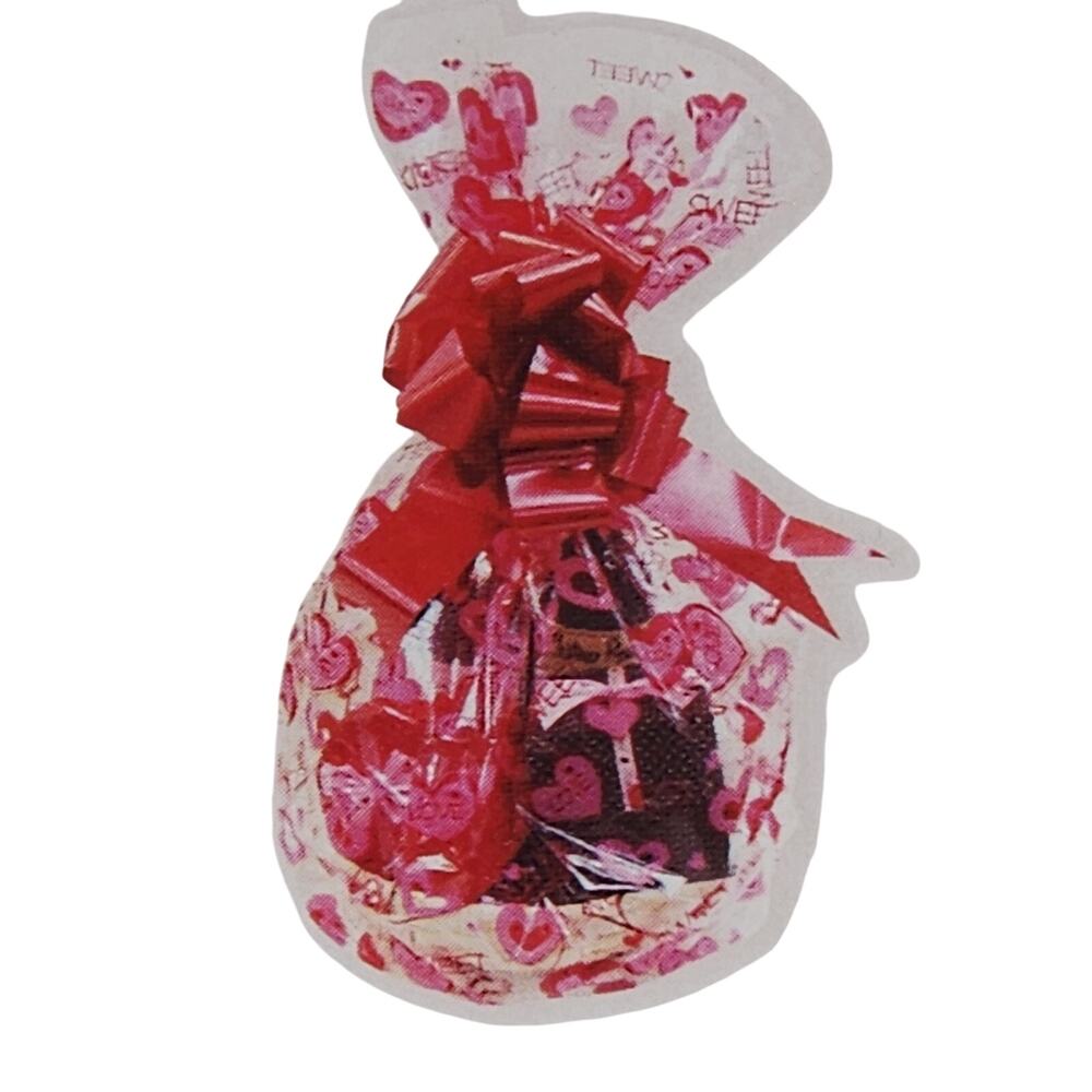 Valentines Day 6pc Cellophane Basket Bags With Pull Bow 3 Styles - 22"x25"x8"